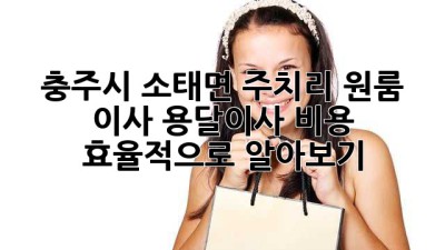 충주시 소태면 주치리 원룸 이사, 용달이사 비용 효율적으로 알아보기!